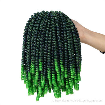 spring twist crochet short curly synthetic braiding ombre bomb twist hair extension